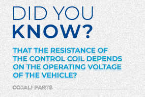 ¿Sabías que la resistencia de la bobina de control se define por el voltaje de trabajo del vehículo?